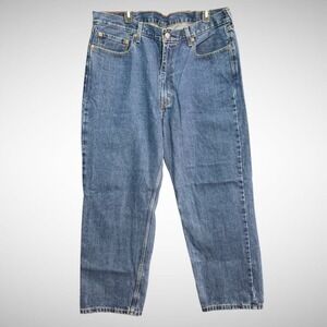Levis 550 Jeans Mens 40 X 30 Solid Blue Denim Relaxed Fit Y2K